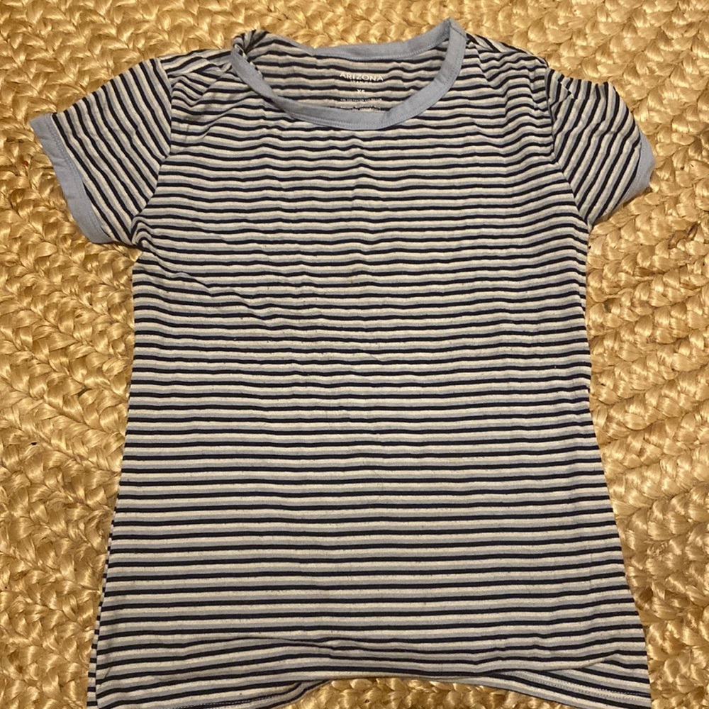 Black and blue striped tee